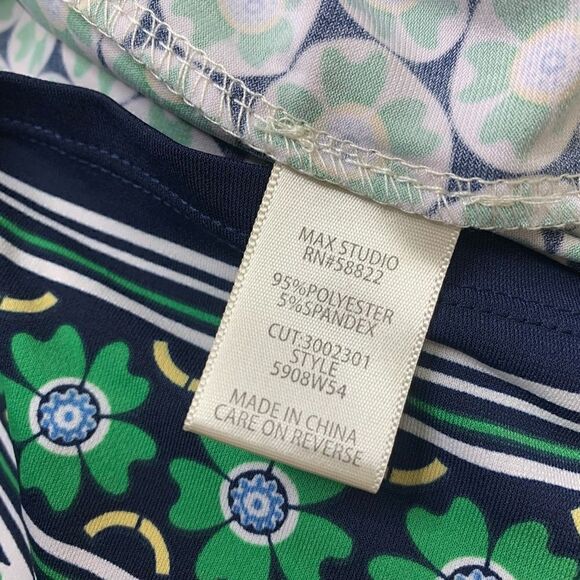 Max Studio Green Navy Fit and Flare Dress with Stretch Size XS (p1) - Picture 8 of 8